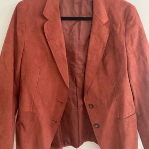 UNIQUE handmade blazer burnt orange suede